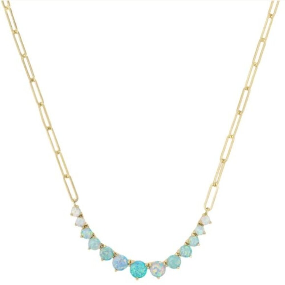 Melinda Maria Gold and Blue opal Necklace
